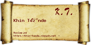 Khin Tünde névjegykártya