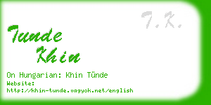 tunde khin business card